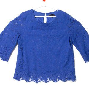 Banana Republic Lace Overlay Shirt Size XL w/ Mid  Length Sleeves